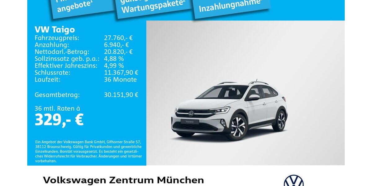 VW Taigo 3.000 km 27.760 &euro; München 81669